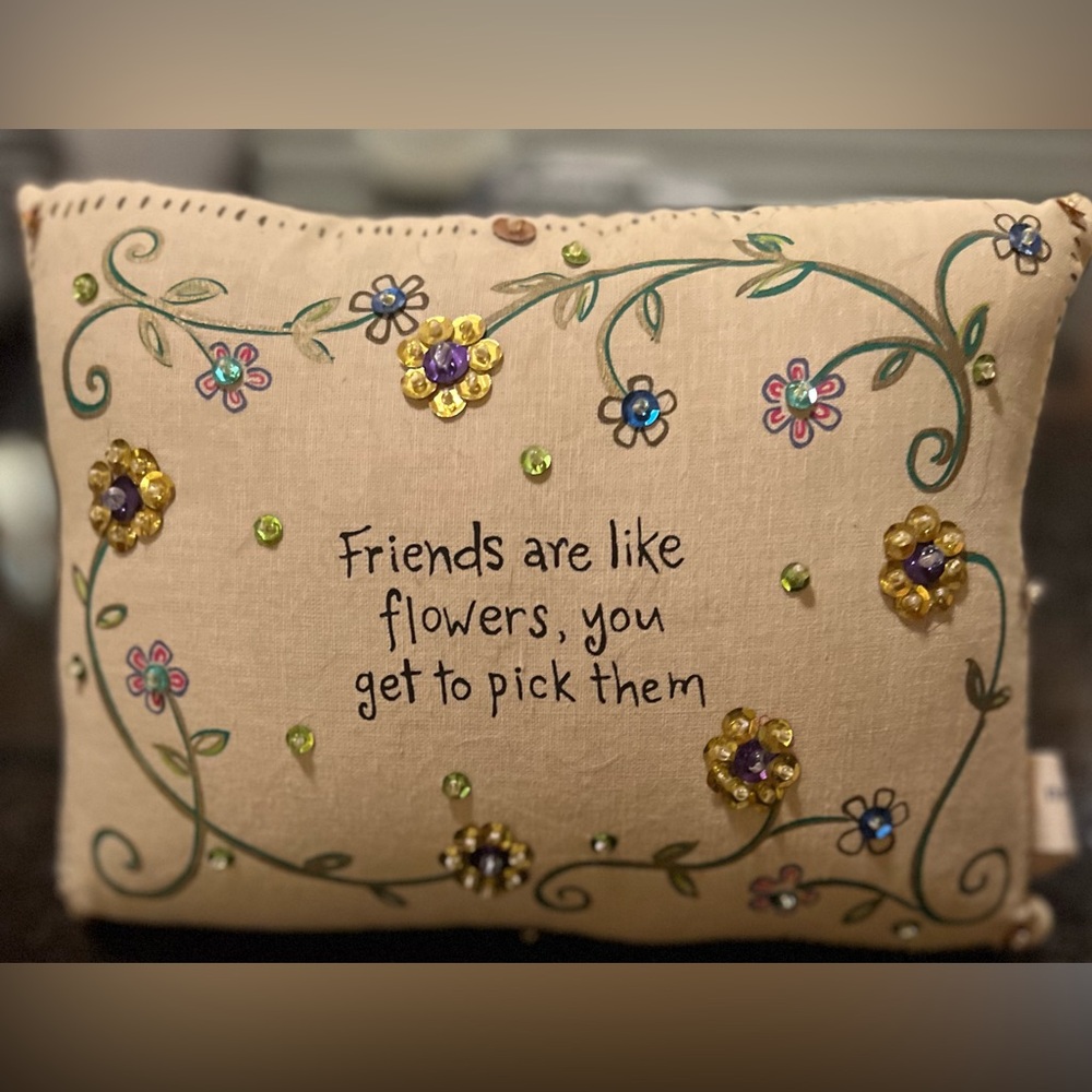 Multi colored small pillow.  Great gift idea!
